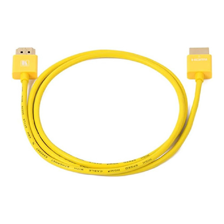 Kramer C-HM/HM/PICO/YL-6 Ultra–Slim High–Speed Yellow HDMI Cable with Ethernet (6')