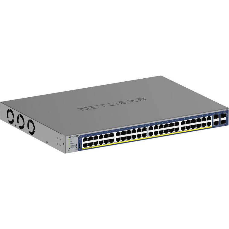 Netgear 52-Port Gigabit Ethernet Smart Managed Pro PoE Switch (GS752TXPv3 380W) with 48 x 1G PoE+, 4 x 10G SFP+ Desktop/Rackmount and ProSAFE