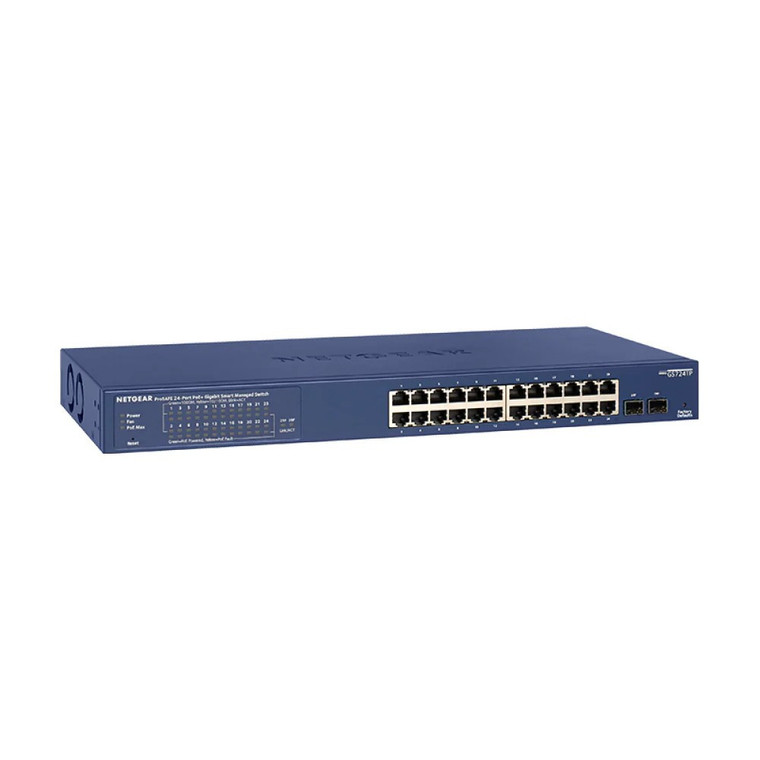 Netgear 24-Port Gigabit Ethernet Smart Managed Pro PoE Switch with 24 x PoE+ @ 380W, 2 x 1G SFP, Desktop/Rackmount, and ProSAFE Limited Lifetime Protection