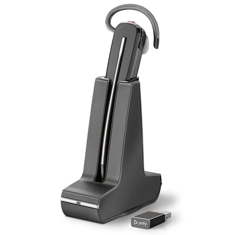 Poly Plantronics Savi 8245-M Convertible Wireless DECT Headset, MS Teams, With D200 Adapter, With Charging Base, Unlimited Talk Time, USB-C