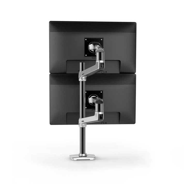 Ergotron LX Dual Stacking Arm, Tall Pole Multi-Monitor Mount (Polished Aluminum)
