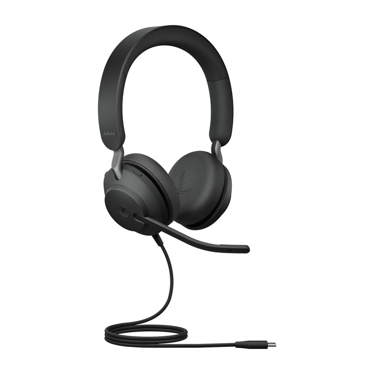 Jabra Evolve2 40 SE MS Stereo Office Headset, MS Teams, USB-C (Black)