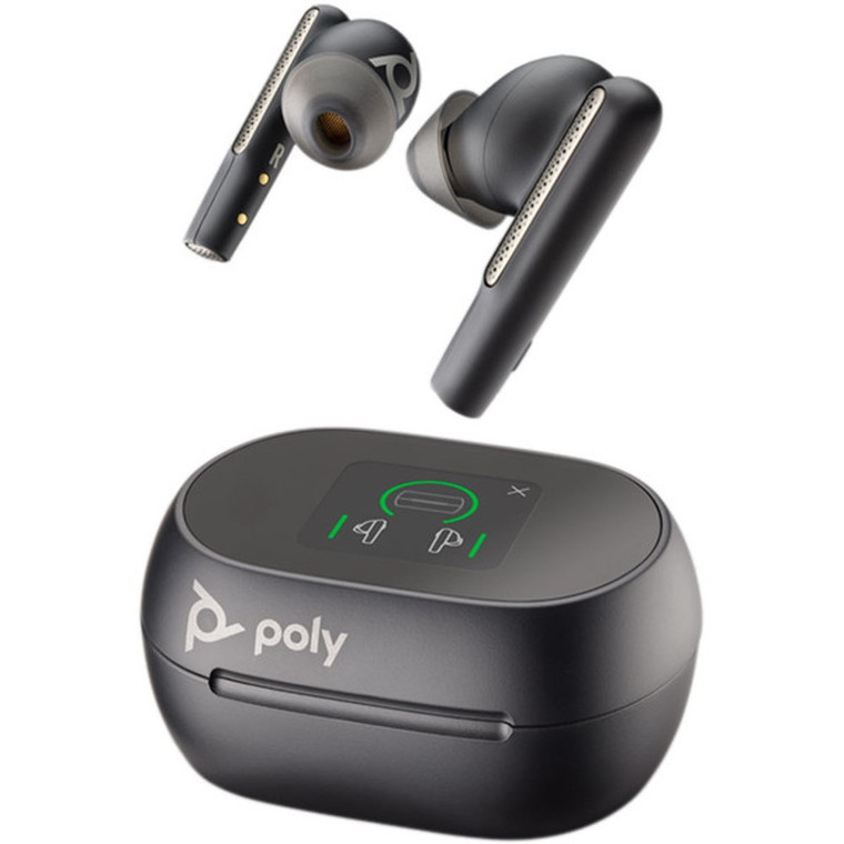 Poly Plantronics Voyager Free 60+ UC With Touchscreen Charging Case USB-C, True Wireless Earbuds (Black)