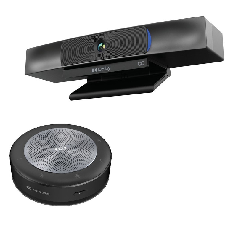Audiocodes RXV80 Video Collaboration Bar Bundle 15 for Teams, with RX15 External USB Speaker and Remote Control Unit