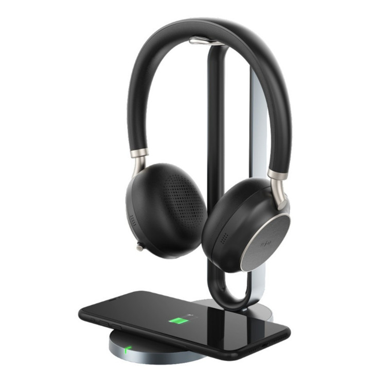 Yealink BH76 Dual, Wireless Bluetooth Headset, Wireless Charging Stand, UC, USB-A Dongle (Black)