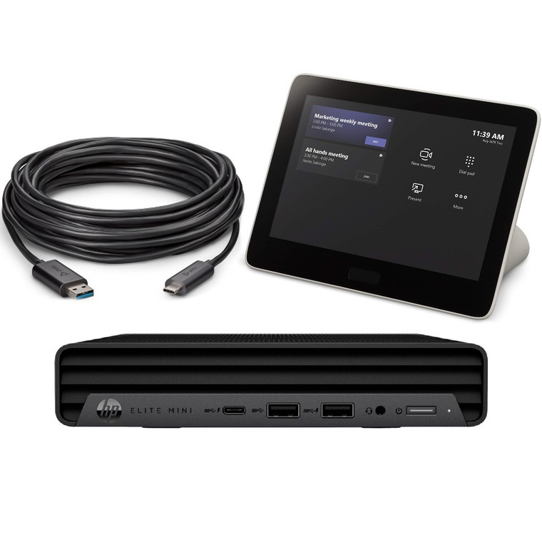 Poly Microsoft Teams Room Base Kit HP Mini PC with GC8 10m USB cable
