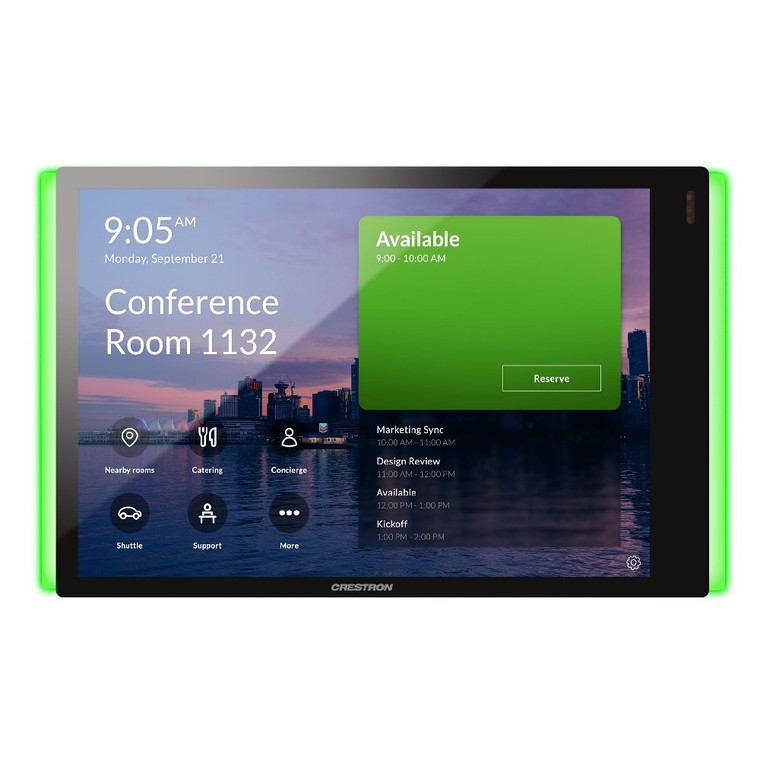 Crestron  7" Room Scheduling Touch Screen for Microsoft Teams Includes One Light Bar (Black)