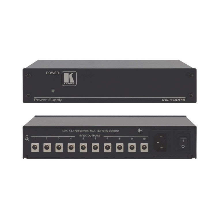 Kramer VA-102P5 10–Output 5V DC Power Supply Kramer VA-102P5 10–Output 5V DC Power Supply