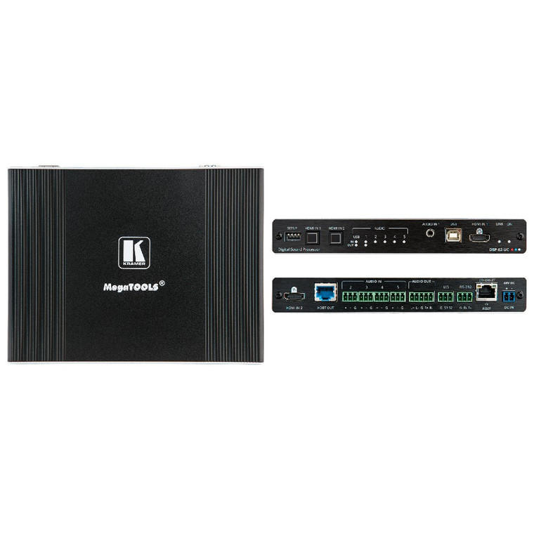 Kramer DSP-62-UC 6x2 PoE Audio Matrix DSP with HDMI Switcher, AEC & HDBaseT Kramer DSP-62-UC 6x2 PoE Audio Matrix DSP with HDMI Switcher, AEC & HDBaseT