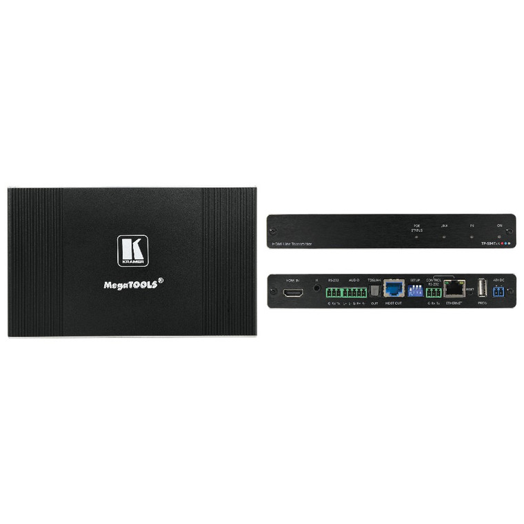 Kramer TP-594TXR 4K HDR HDMI Transmitter with Ethernet, RS–232, IR, ARC & Stereo Audio Routing Over PoE Extended–Reach HDBaseT 2.0