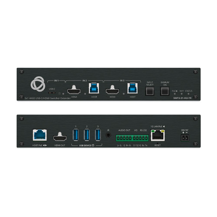 Kramer SWT3-31-HU-TR 3x1 4K60 USB–C/HDMI Switcher Extender
