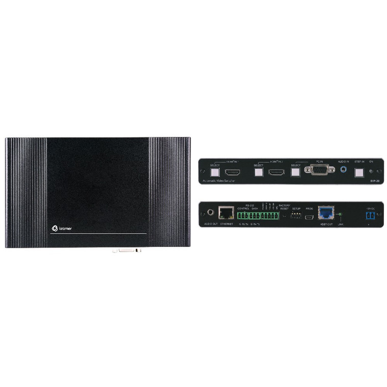 Kramer DIP-20 4K60 4:2:0 HDMI & VGA Auto Switcher/Transmitter over Extended–Reach PoE Over HDBaseT with Maestro Room Automation