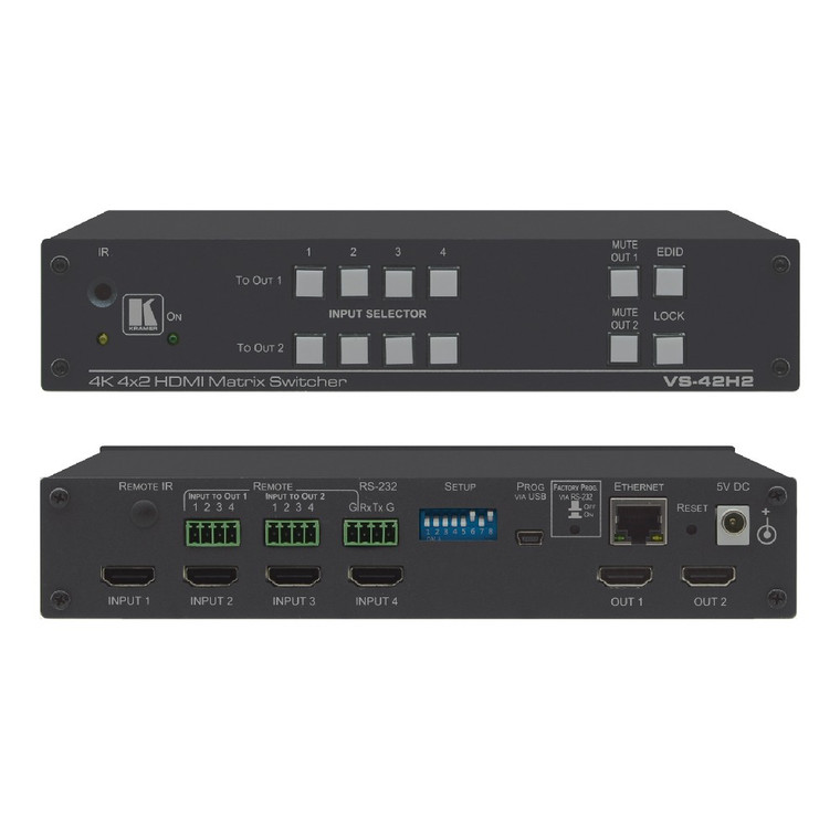 Kramer VS-42H2 4x2 4K HDR HDMI HDCP 2.2 Matrix Switcher