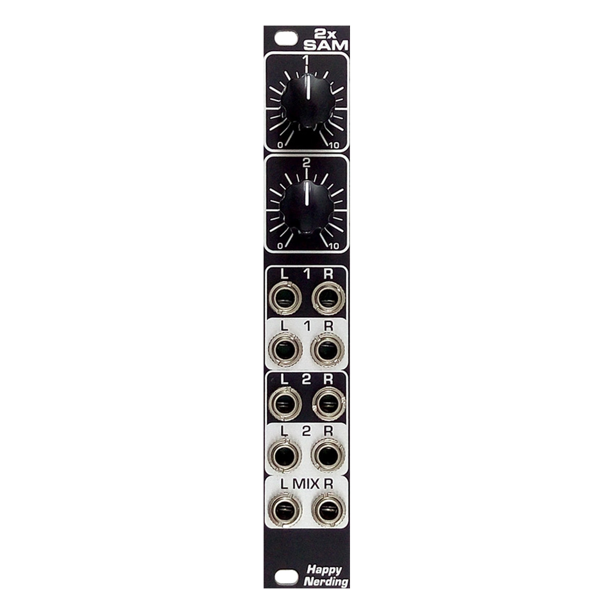 Happy Nerding 2xSAM black ユーロラック モジュラー Happy Nerding 2xSAM Eurorack Dual Attenuator/Mixer Module (Black