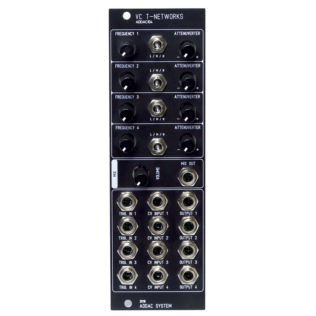 ADDAC104 VC T-Networks パーカッション モジュール ADDAC 104 VC T-Networks Eurorack Percussion Module (ADDAC104) at