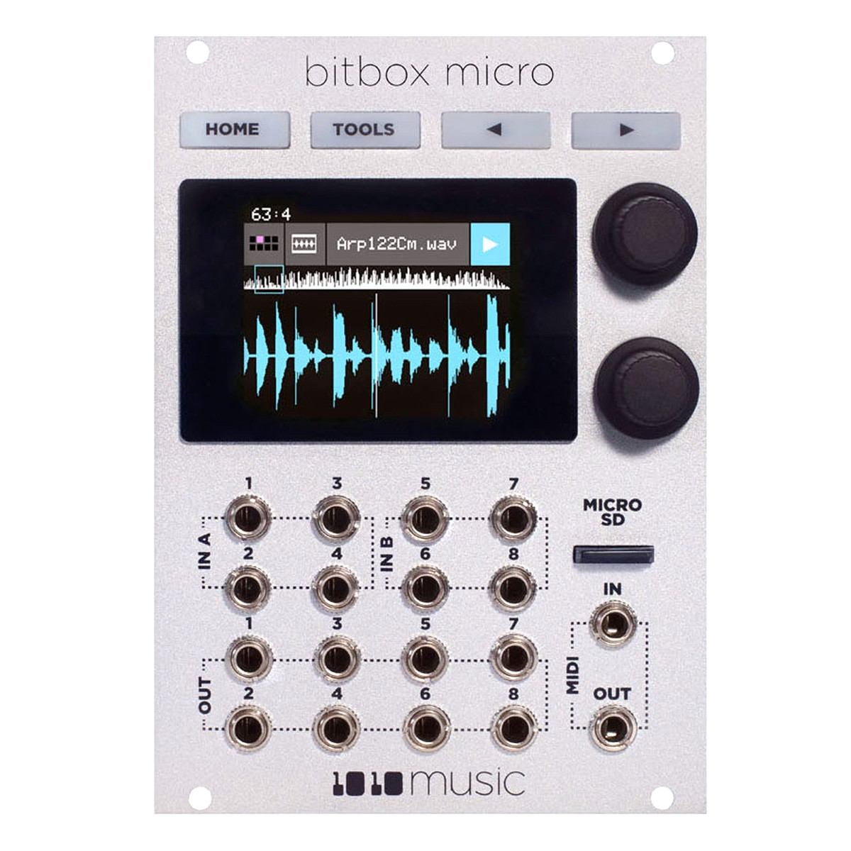 1010 Music BitBox Micro Eurorack Sampler Module (Silver) at Signal