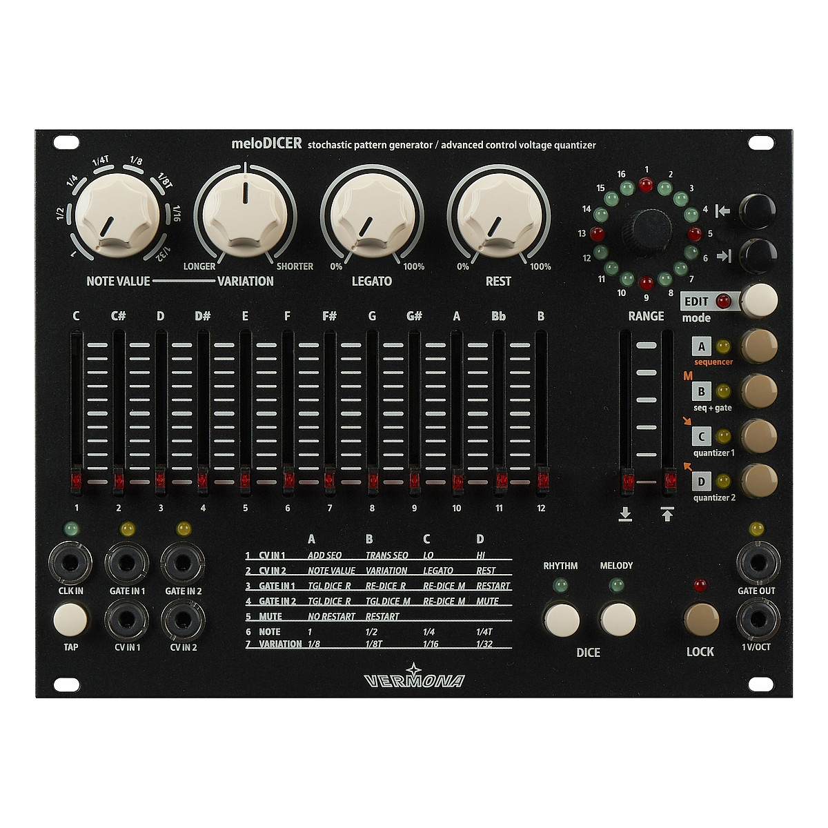 Vermona Modular Melodicer Eurorack Stochastic Pattern Generator
