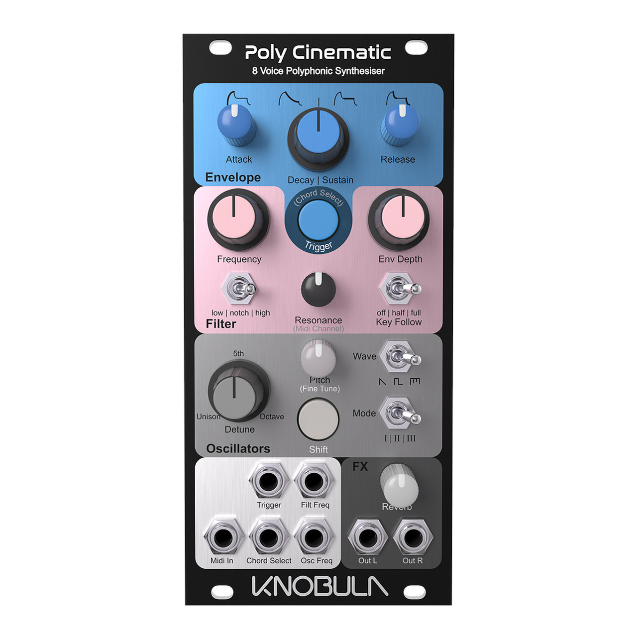 Knobula Poly Cinematic Dark Mode ユーロラック Knobula Poly Cinematic Dark Mode ユーロラック