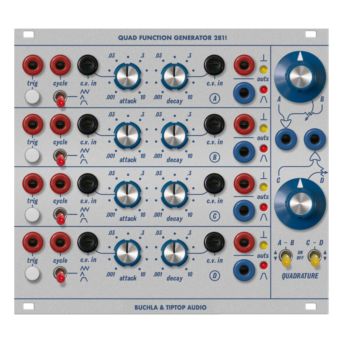 鍵盤楽器 Buchla Quad Function Generator 281t TipTop Audio 281t Quad Function Eurorack Module (Buchla) at Signal