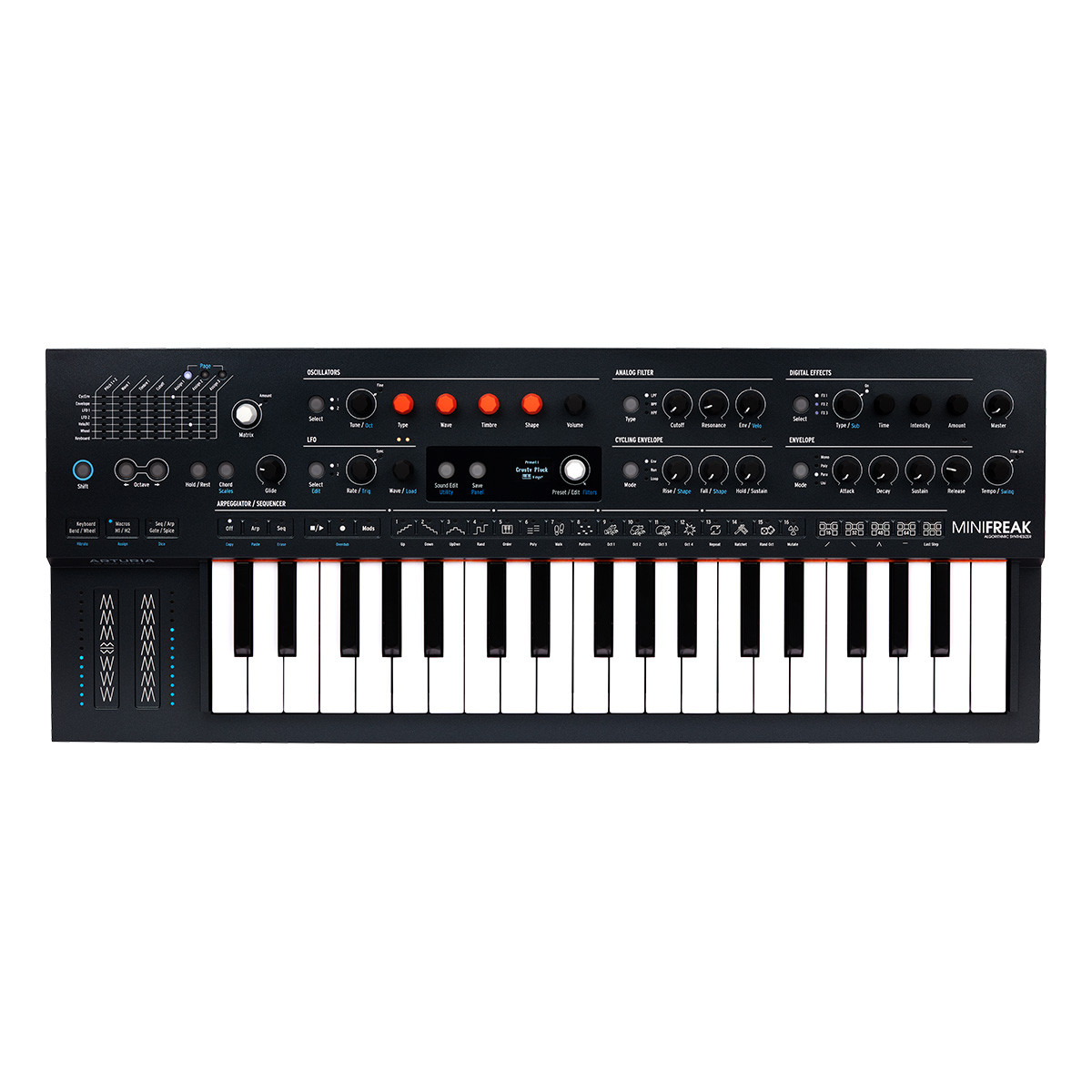 πλ² mini synthesizer Arturia MiniFreak Polyphonic Synth & Sequencer at Signal Sounds