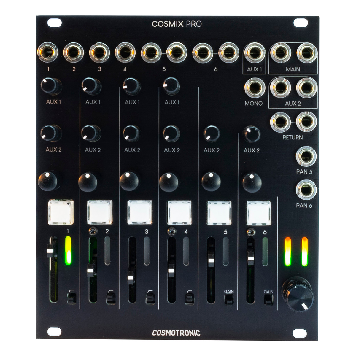 Cosmotronic Cosmix ステレオミキサー Cosmotronic Cosmix Pro Eurorack Stereo Mixer Module (Black) at