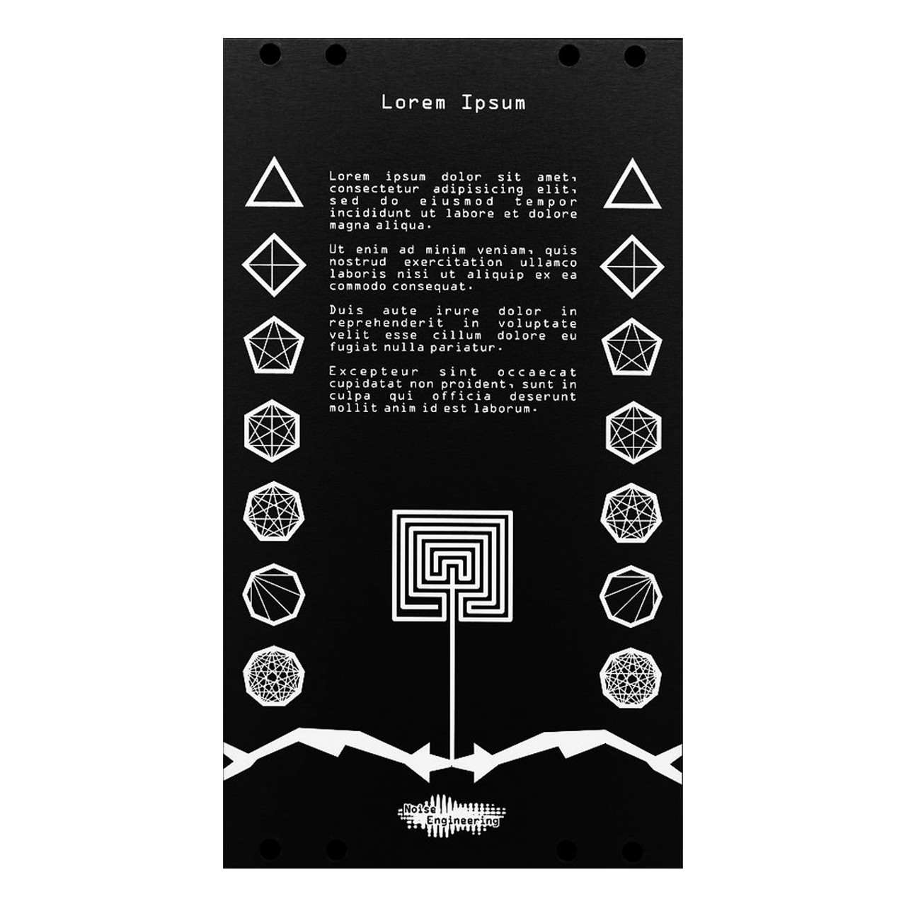 Noise Engineering Lorem Ipsum Eurorack Blank Panel (Black - 14hp) main image