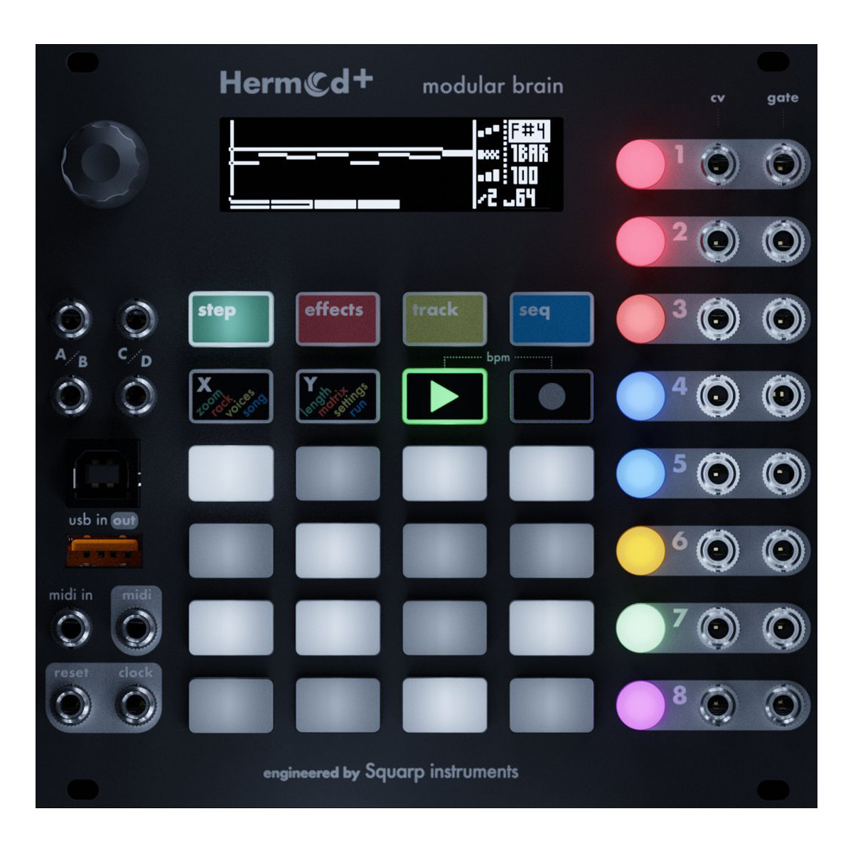 Squarp Hermod+ Eurorack Sequencer Module (Black) at Signal Sounds