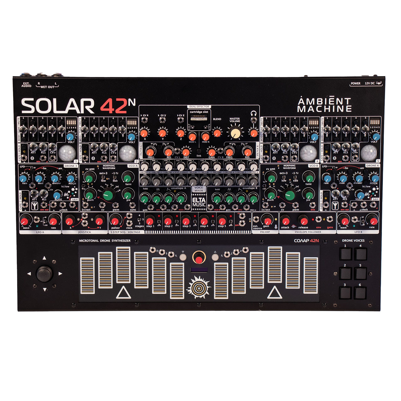 Elta Music Solar 42N Multi Voice Drone Instrument (Black) at