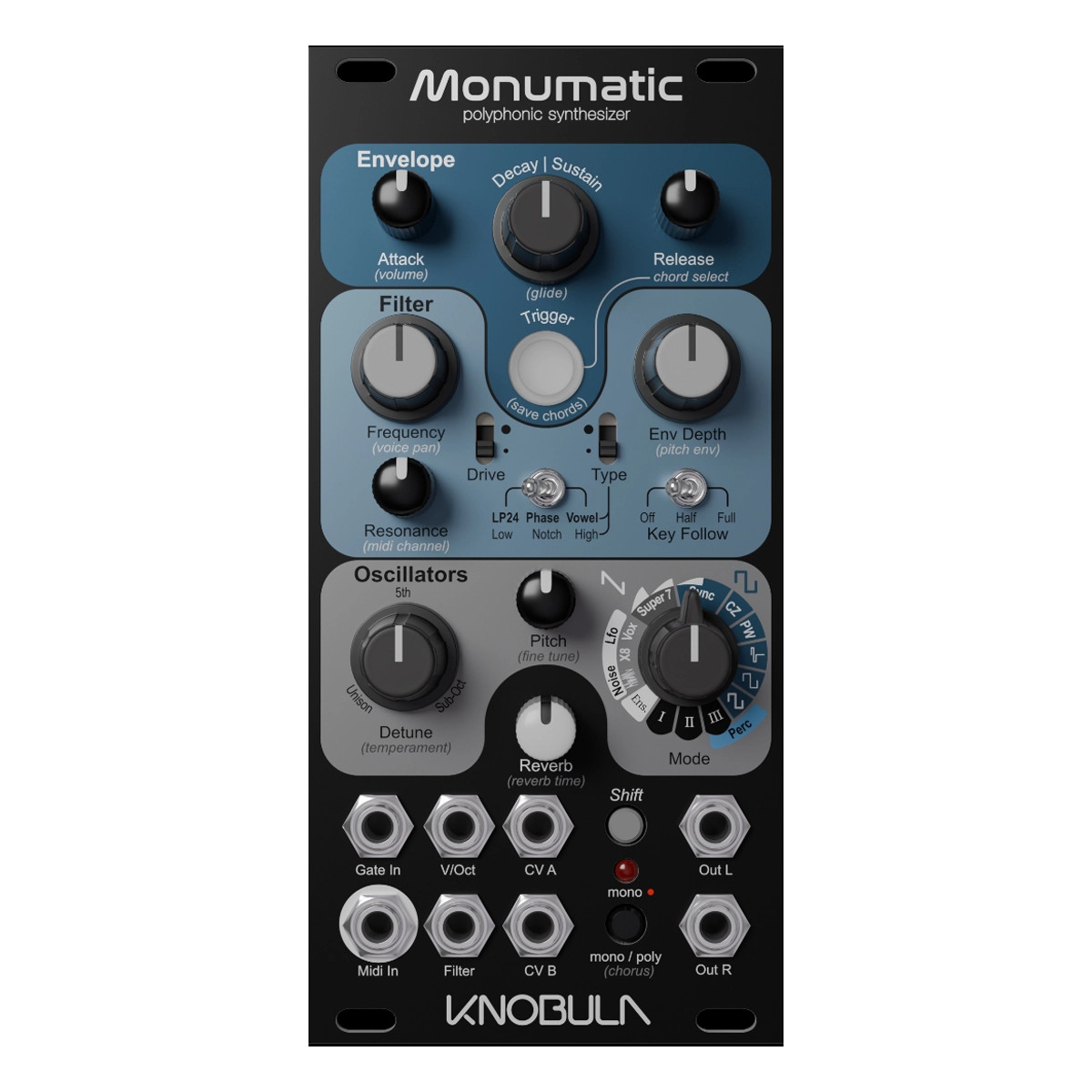 Knobula Monumatic Eurorack Synth Module at Signal Sounds