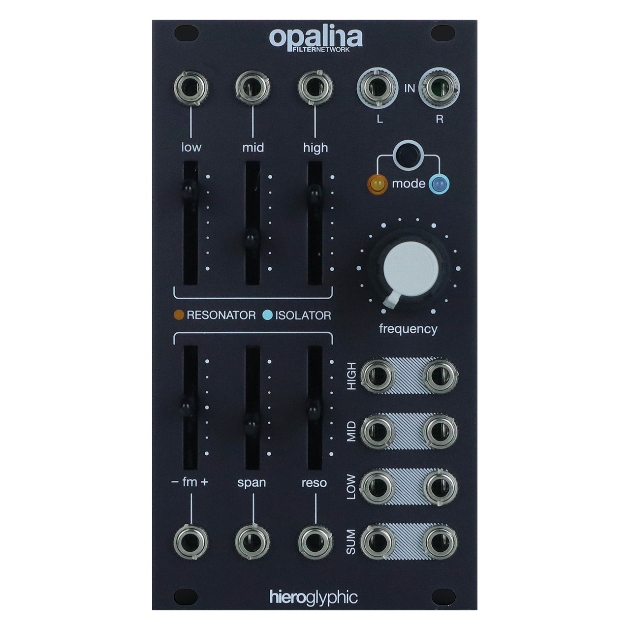 Hieroglyphic Opalina Eurorack Stereo Filter Module (Black) main image