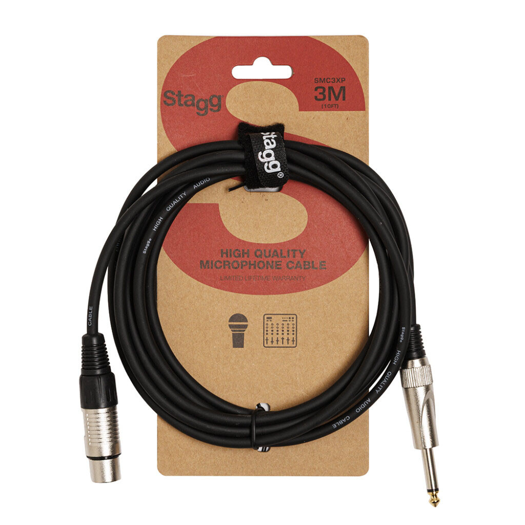 Stagg SMC3XP XLR Female - 1/4" TS Jack Microphone Cable (3M) image 2