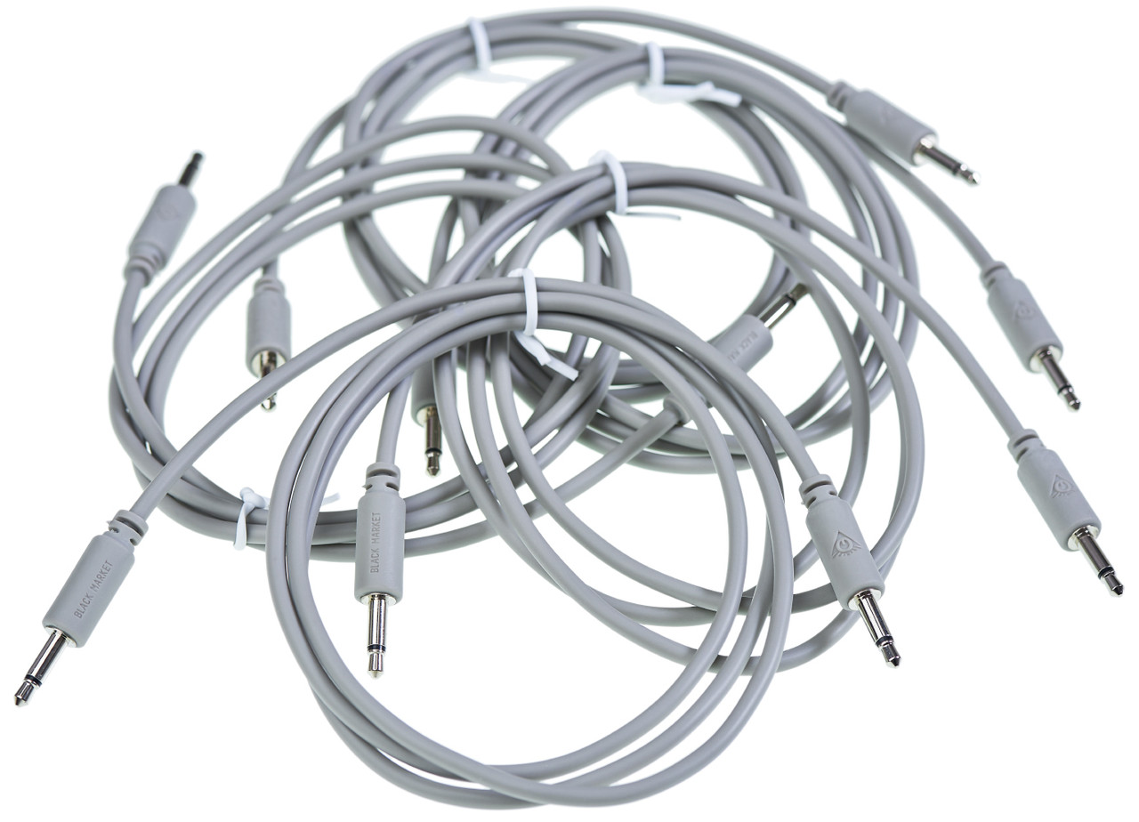 Black Market Modular Eurorack Patch Cables (150cm - Grey - 5 Pack) image 2