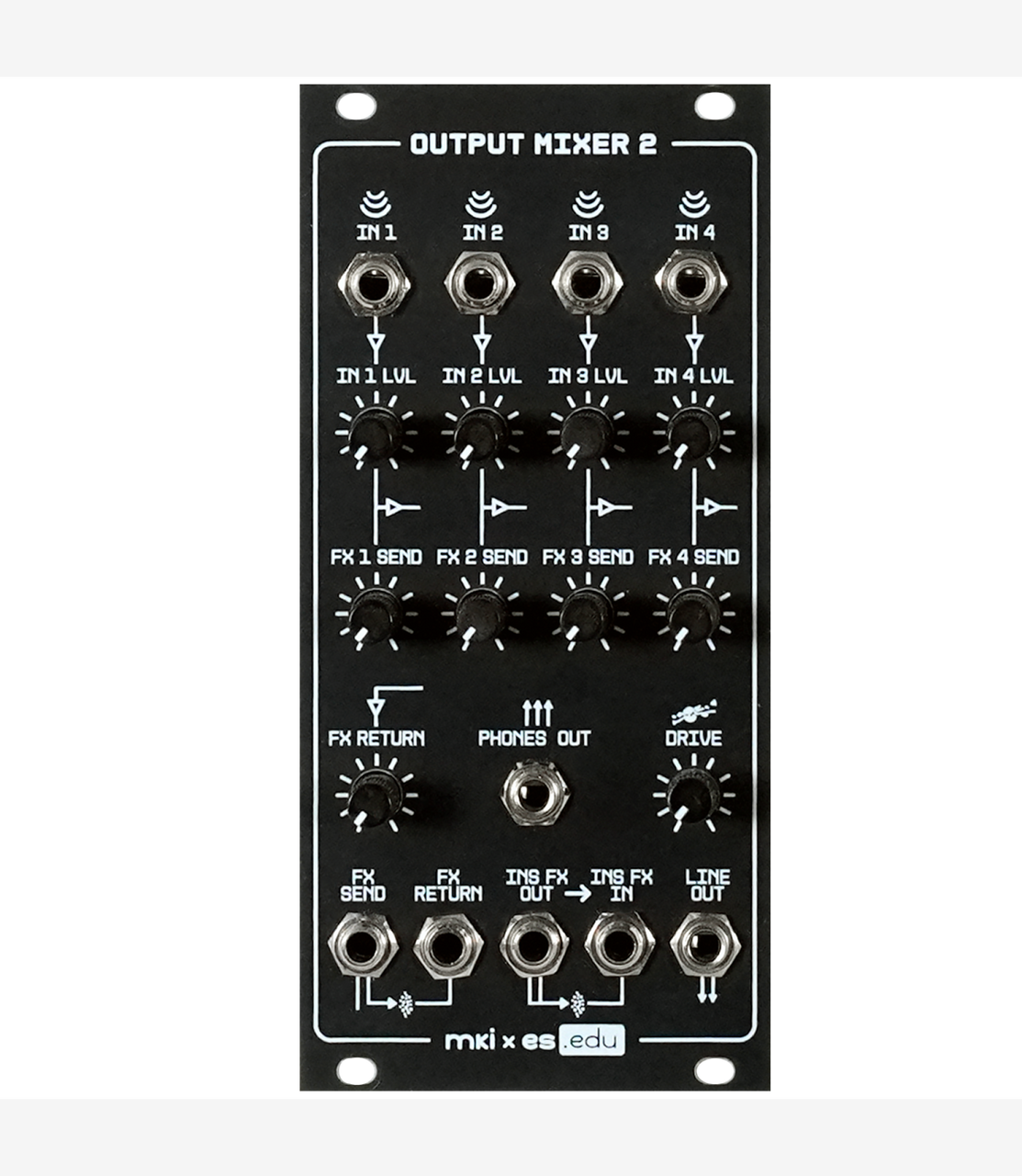 Erica Synths EDU DIY Drum Mixer Eurorack Four-channel Output Mixer 2 Module main image