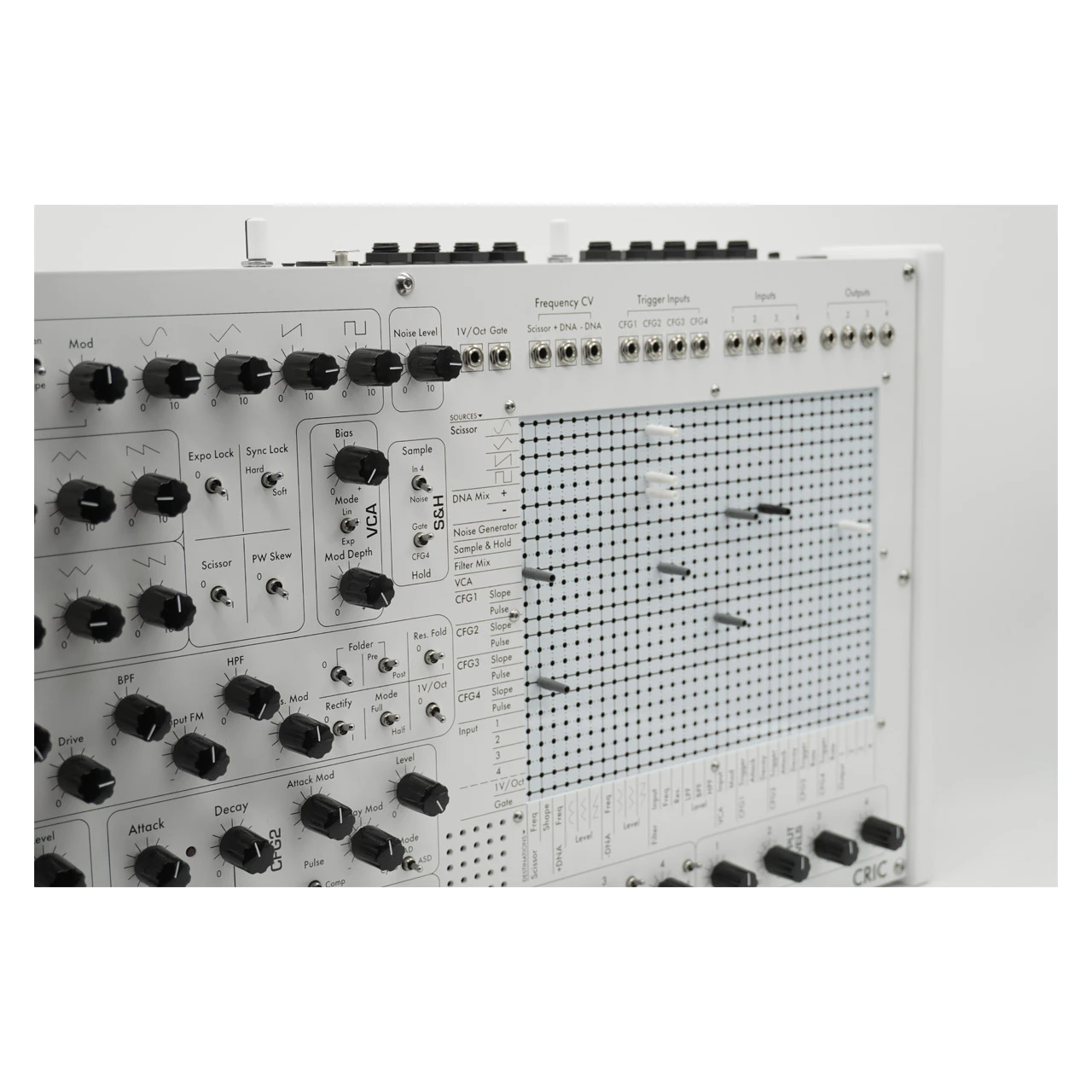 Future Sound Systems Cric Analogue Matrix-Patchable Synthesiser (Greyscale Edition) image 4