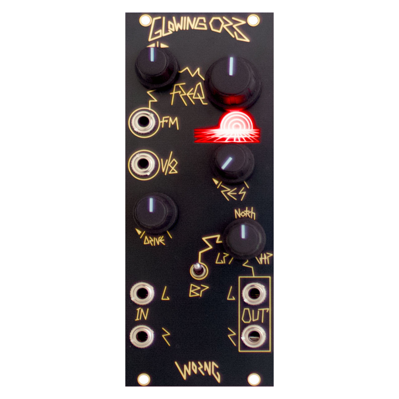 Worng Electronics Glowing Orb Eurorack Stereo Filter Module main image