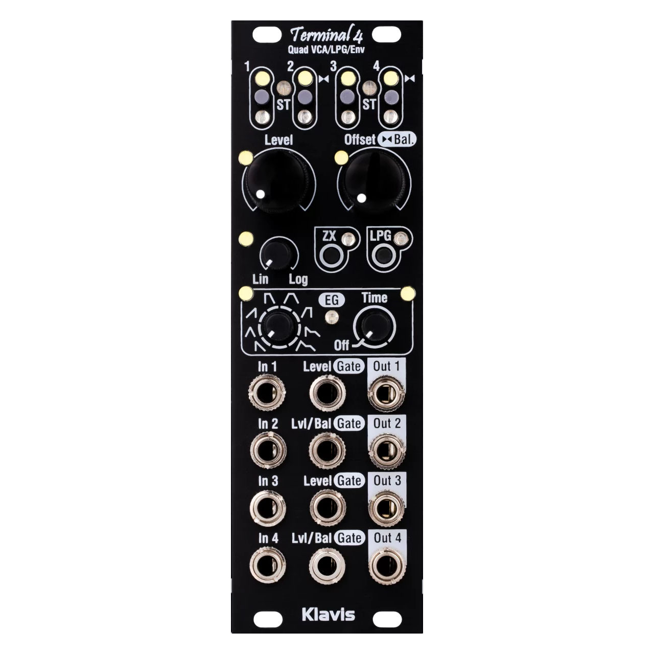 Klavis Terminal 4 Eurorack Quad VCA/LPG/Envelope Generator Module (Black) main image