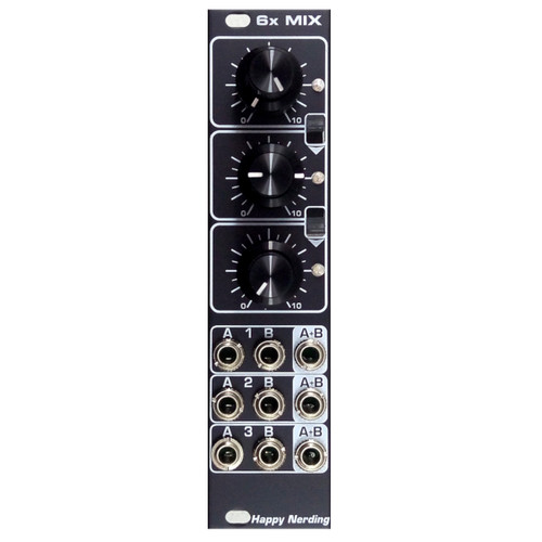 Happy Nerding 2xSAM black ユーロラック モジュラー Happy Nerding 2xSAM Eurorack Dual Attenuator/Mixer Module (Black