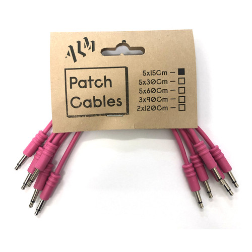 ALM Busy Circuits ALM-PC001x15 Eurorack Patch Cables (5 x 15cm) - Pink
