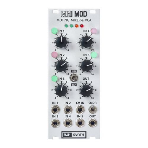 AJH Synth MiniMod Muting Mixer & VCA Eurorack Module (Silver)