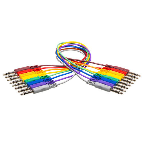 Hosa CSS-830 TRS Balanced 1/4" Patch Cables (30cm x 8)