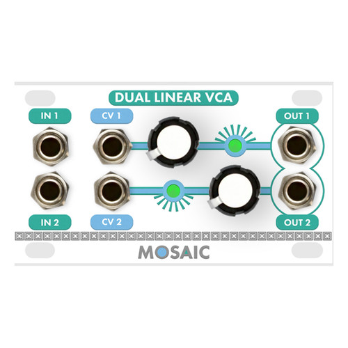 Mosaic Dual Linear VCA 1U Eurorack Module (White)