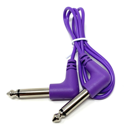 Tendrils Cables Right Angled 1/4" Jack to 1/4" Jack Patch Cable (15cm - Purple)