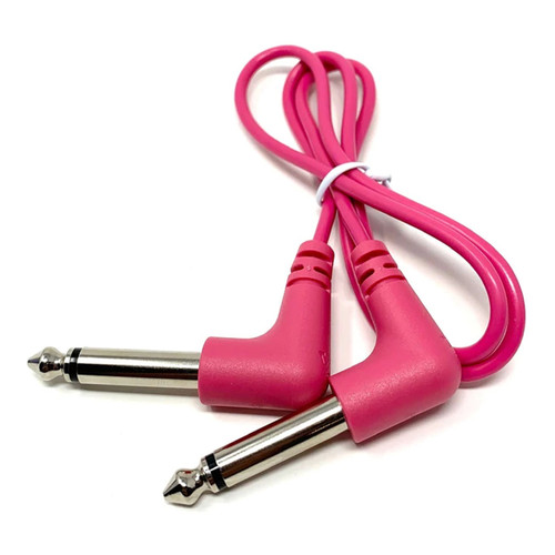 Tendrils Cables Right Angled 1/4" Jack to 1/4" Jack Patch Cable (15cm - Magenta)