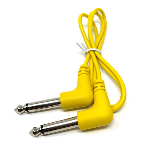 Tendrils Cables Right Angled 1/4" Jack to 1/4" Jack Patch Cable (30cm - Yellow)