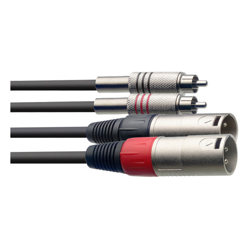 Stagg STC3CMXM RCA Phono - MXLR Plug Cable (3M - L+R)