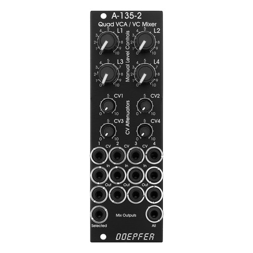 Doepfer A-135-2V Mini Quad VCA/Mixer Eurorack Module (Vintage Black)