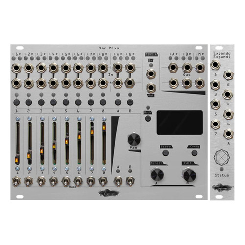 Noise Engineering Xer Mixa Eurorack Mixer + Expander Module Bundle (Silver)