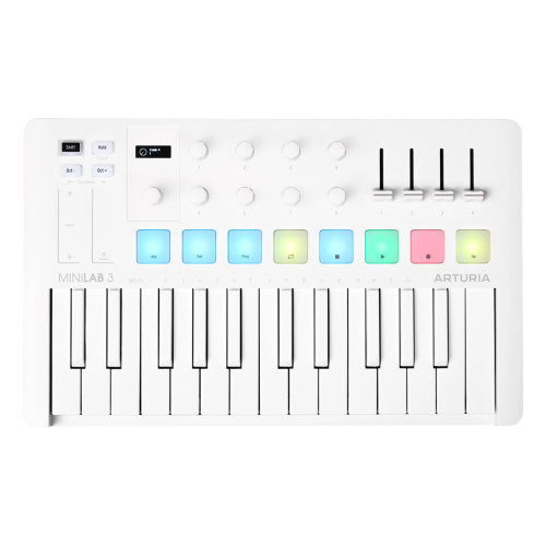 Arturia MiniLab 3 USB MIDI Controller (Alpine White)