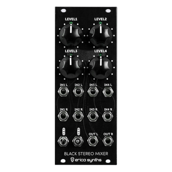 Erica Synths Black Stereo Mixer Eurorack Module V3 at Signal Sounds