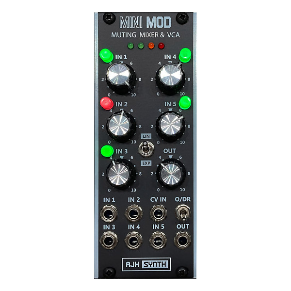 AJH Synth MiniMod Muting Mixer & VCA Eurorack Module (Black)